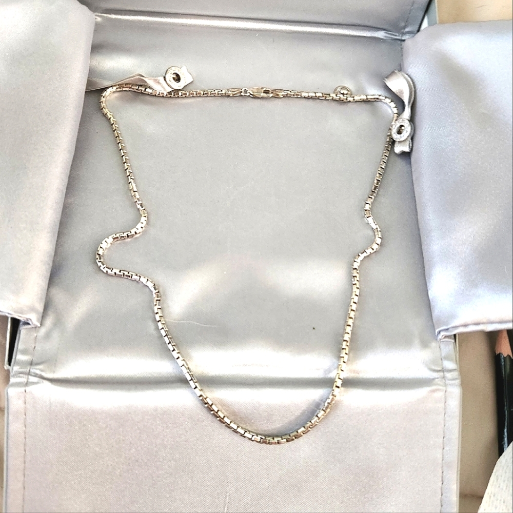 24" Sterling silver Box Chain  Necklace Made In Italy